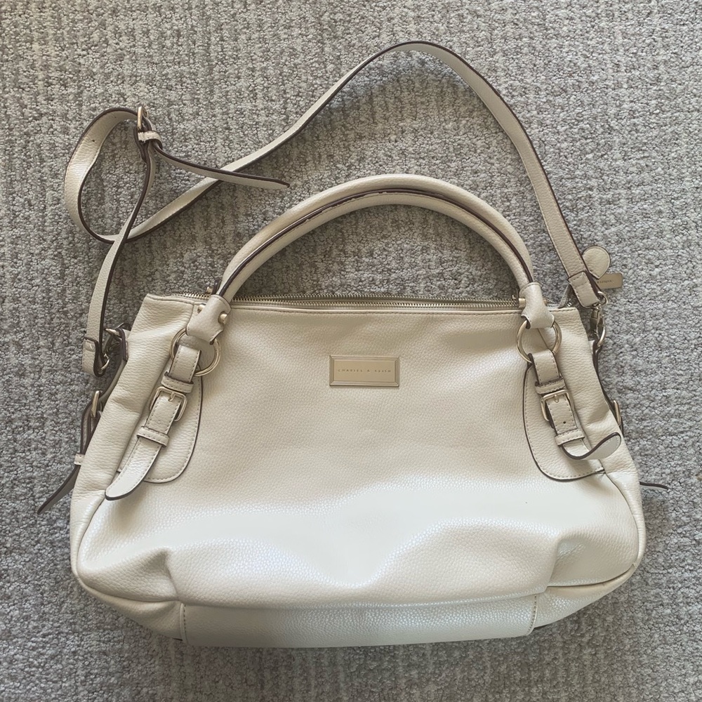 White Charles and Keith Shoulder Bag with Strap